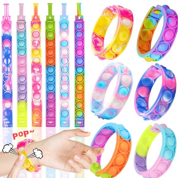 Fidget Toy Bubble Pop Bracelets Set of 10 Colors will be sent at random - Picture 1 of 2